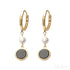 Retro 14k Gold Plated Sterling Silver Freshwater Pearl Hoop